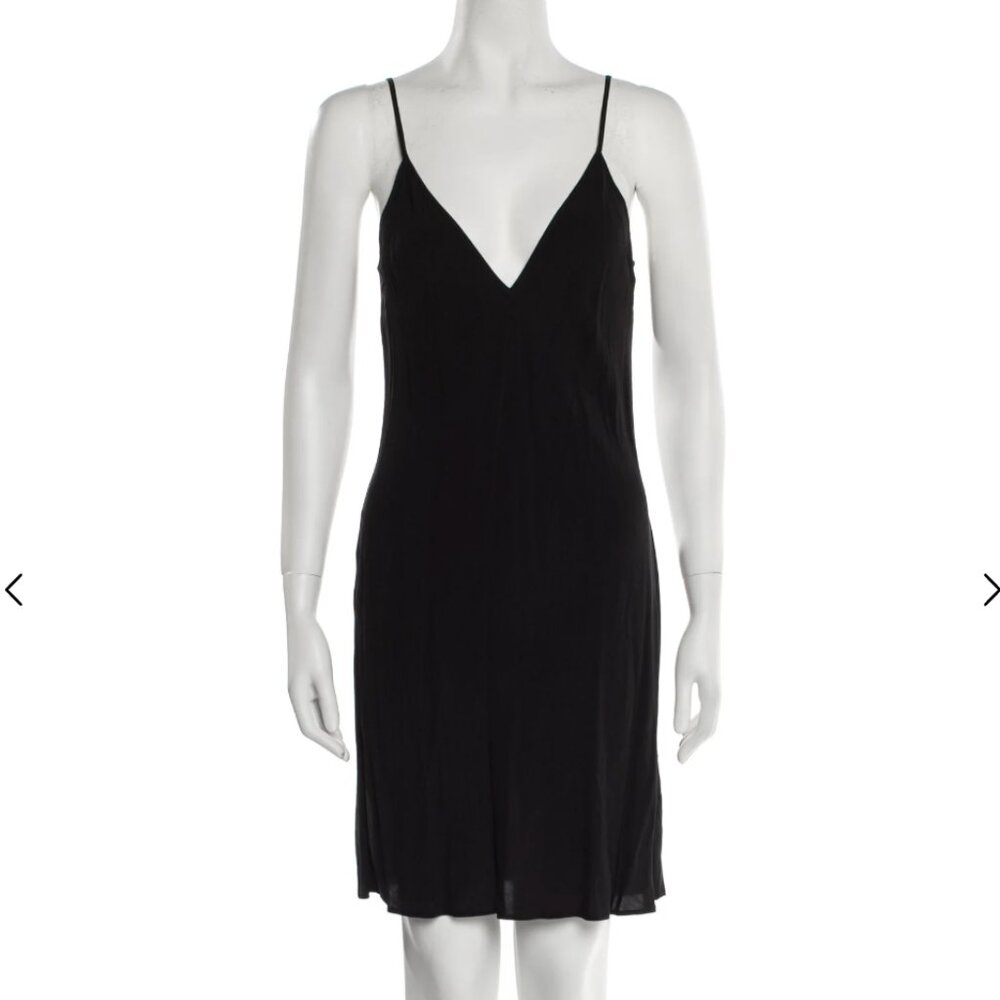 Maje Knee Length Slip Dress in Black | Size Medium, US 6